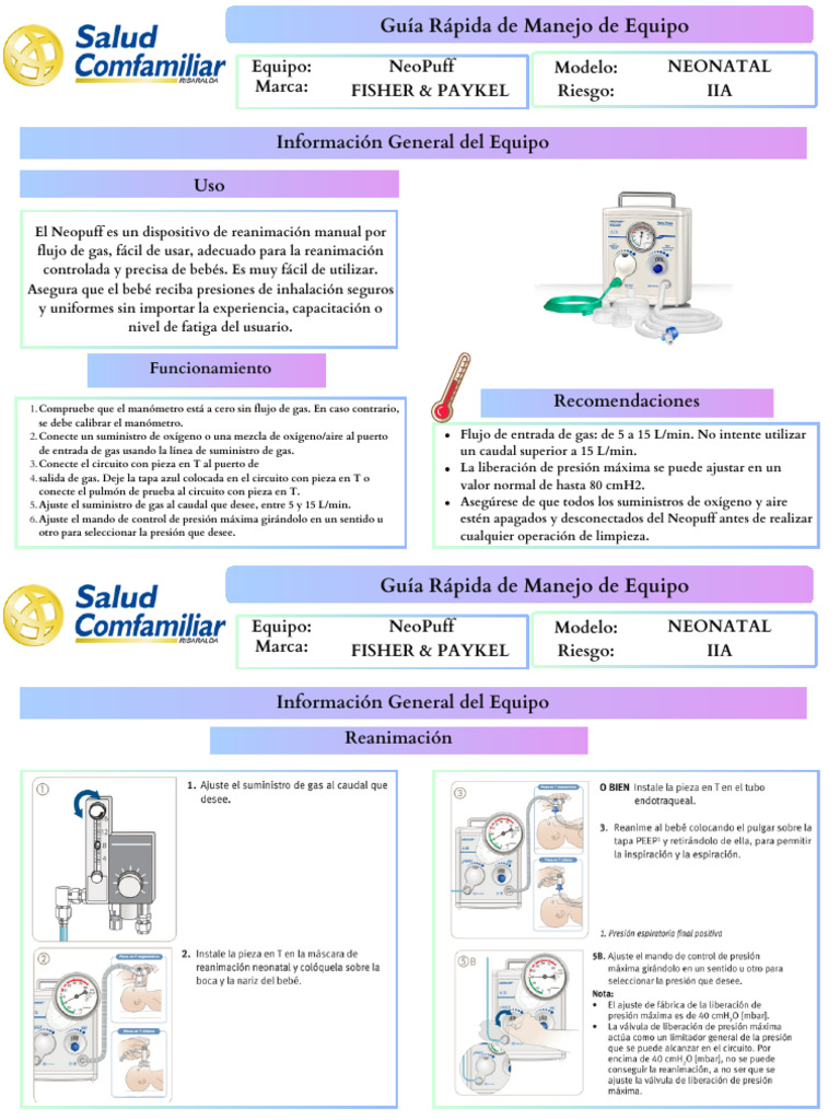 Manejo del Neopuff en Neonatos | PDF | Reanimación cardiopulmonar | Gases