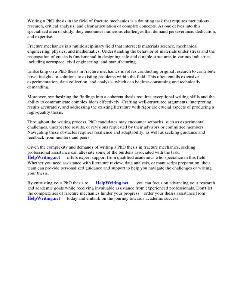 Phd Thesisfracture Mechanics Pdf Fracture Fracture Mechanics