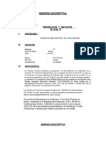 Memor. Descriptiva de La MZ.-H - y Lotes - Sin Remodelar