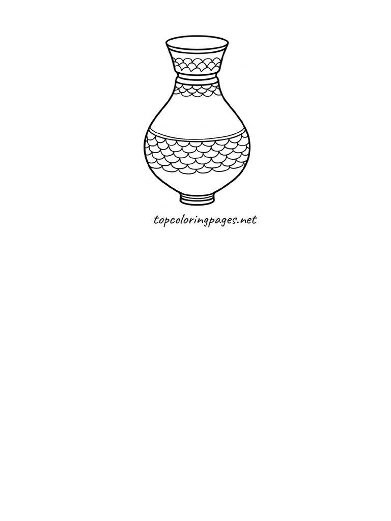 Printable vase coloring picture PDF