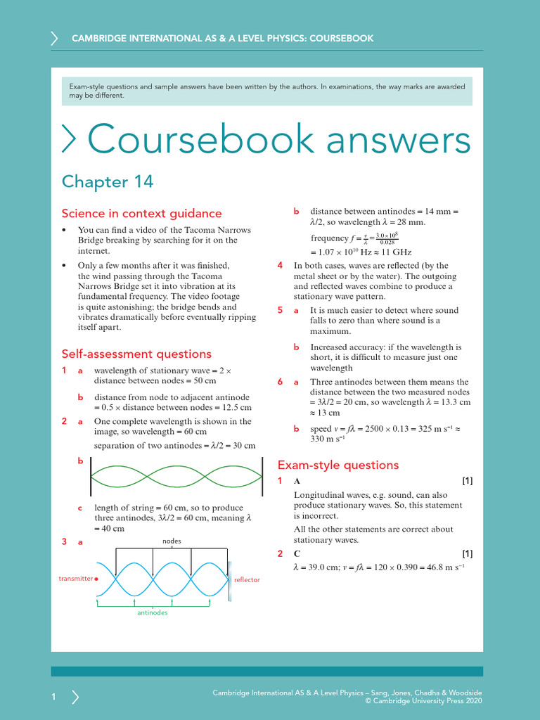 AS & A Level Physics Coursebook Guide | PDF | Waves | Wavelength