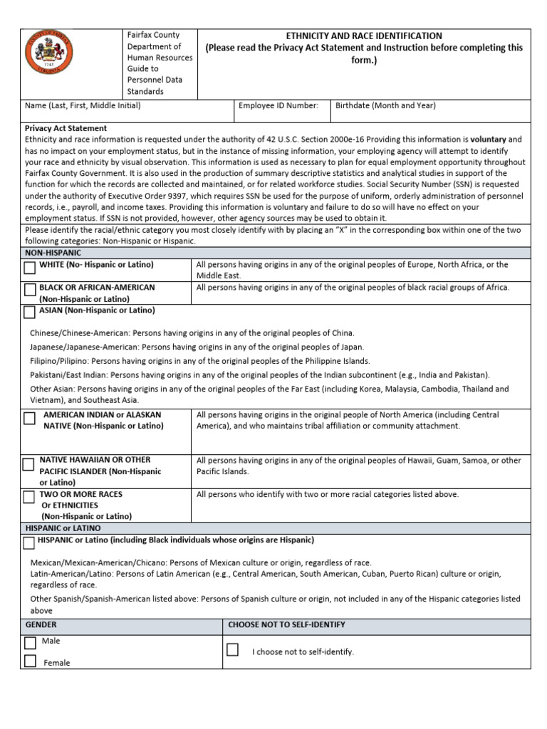 Ethnicity Race Identification | PDF