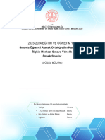 Sınavla Öğrenci Alacak Ortaöğretim Kurumlarına İlişkin Merkezî Sınava Yönelik Örnek Sorular