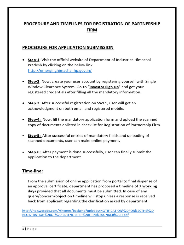 Partnership Firm Registration Process | PDF | Software | Cyberspace