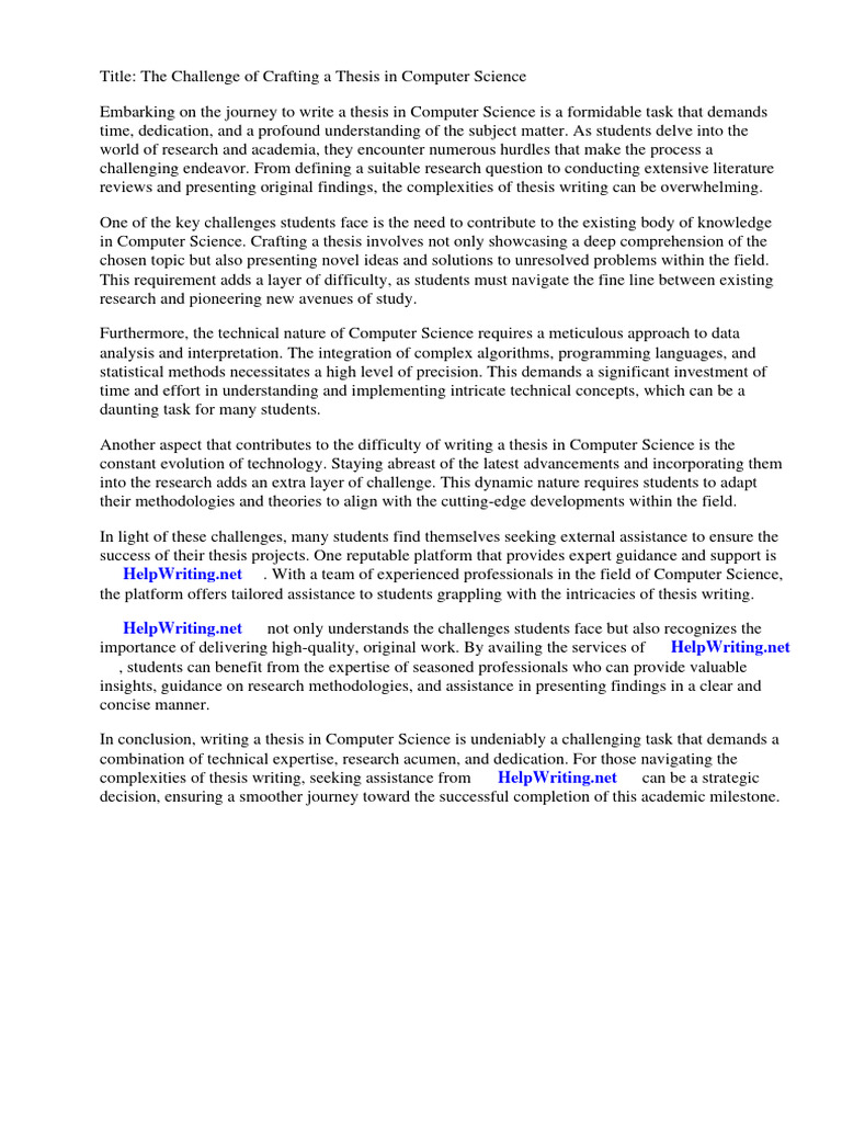 Proposed thesis title for computer science pdf