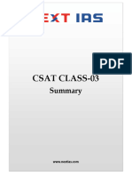 CSAT Class 03 Summary