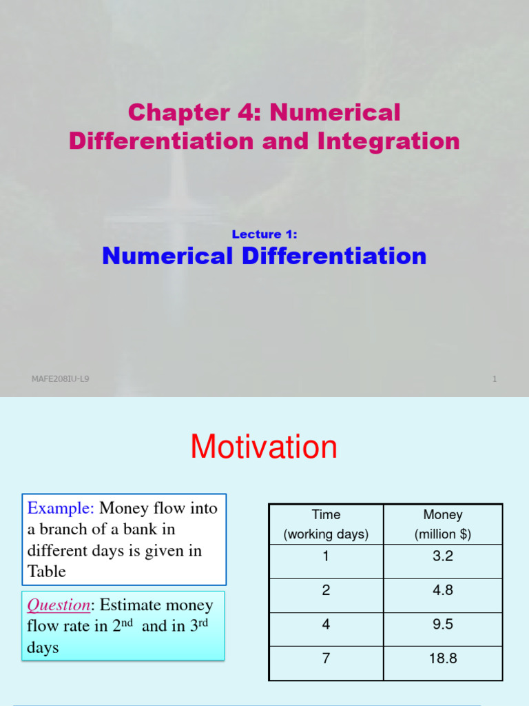 MAFE208IU-L9 - Numerical Differentiation | PDF | Finite Difference ...