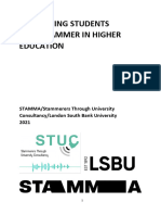 Supporting Students Who Stammer in Higher Education