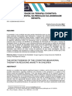 A Efetividade Da Terapia Cognitivo-Comportamental Na Redução Da Ansiedade Infantil