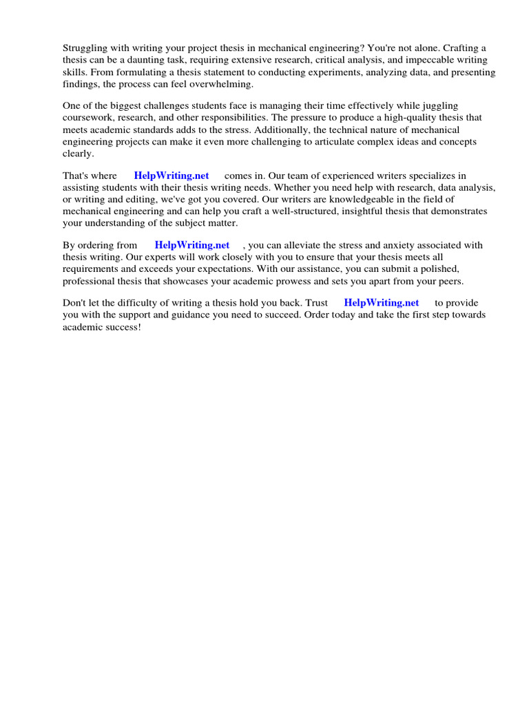 Project Thesis In Mechanical Engineering Pdf Pdf