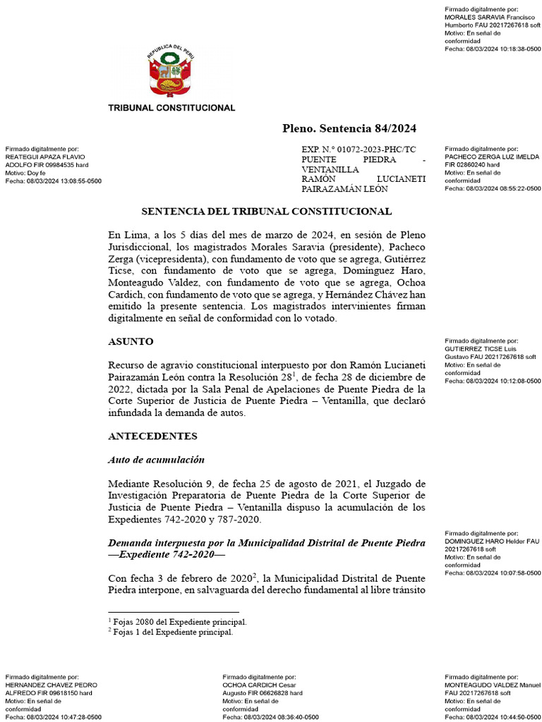 2023 HC | PDF | Lima | Derecho Constitucional
