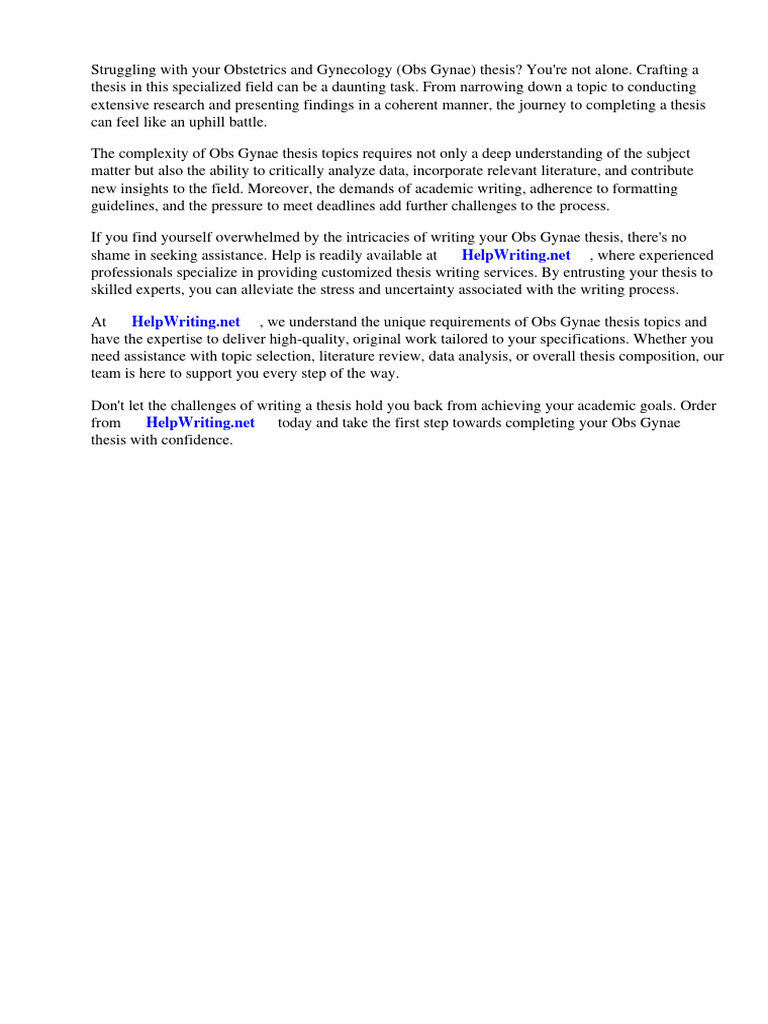 Obs Gynae Thesis Topics | PDF | Obstetrics And Gynaecology | Gynaecology