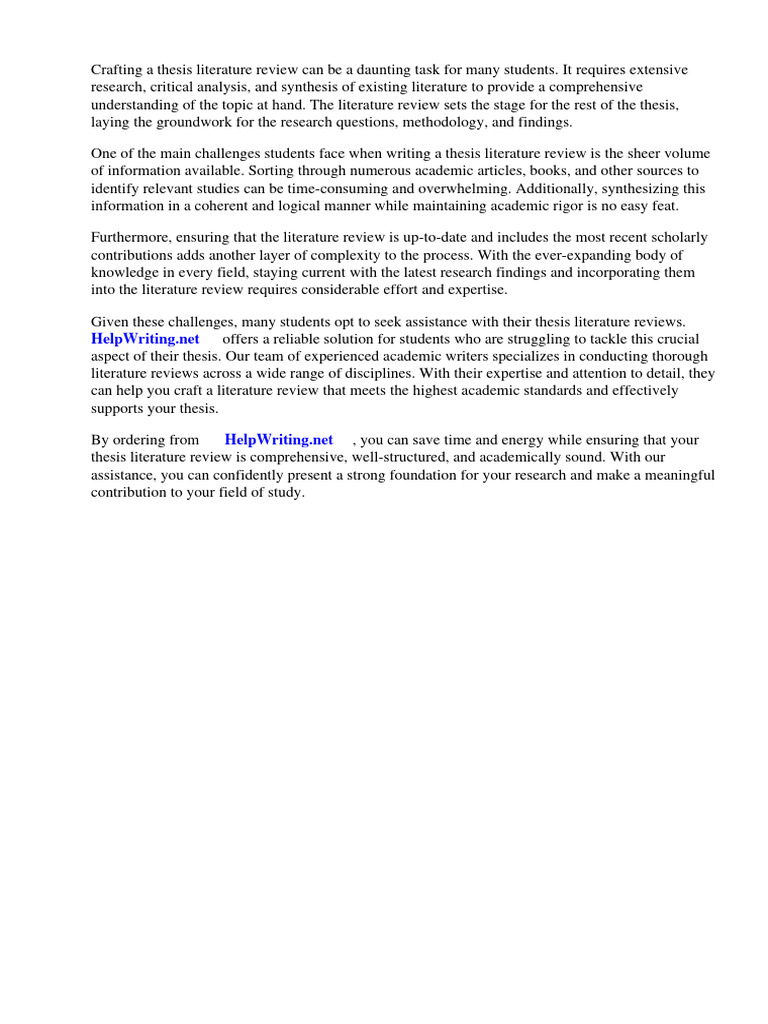 Thesis literature review purpose pdf thesis literature review