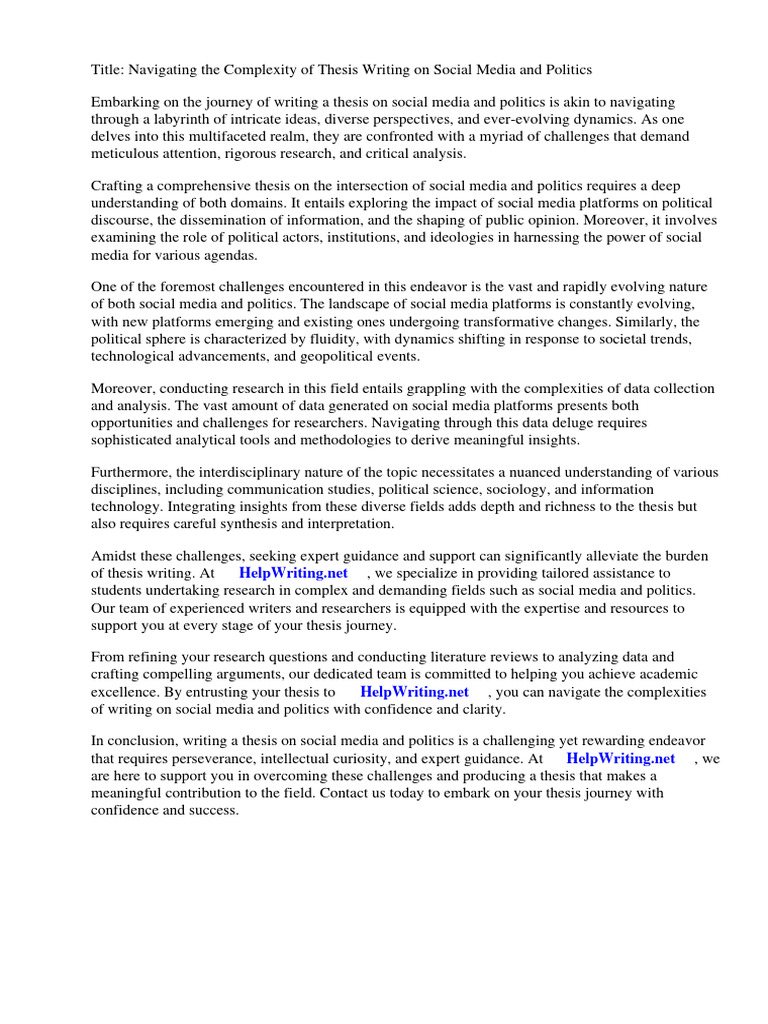 Thesis on social media and politics pdf social media popular