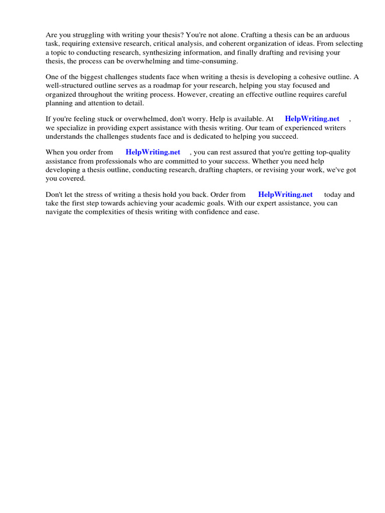 Thesis Outline Sample Page Download Free Pdf Thesis Essays