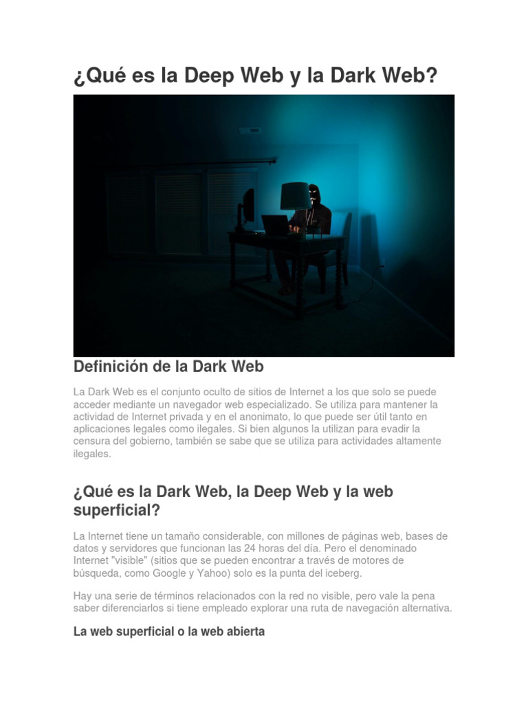 Diferencias entre Deep Web y Dark Web | PDF | Internet | Red mundial
