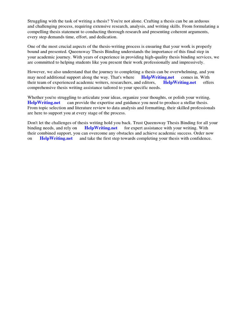 Expert Thesis Writing & Binding Services | PDF | Bookbinding | Thesis
