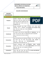 Ficha Informativa - Orações Subordinadas