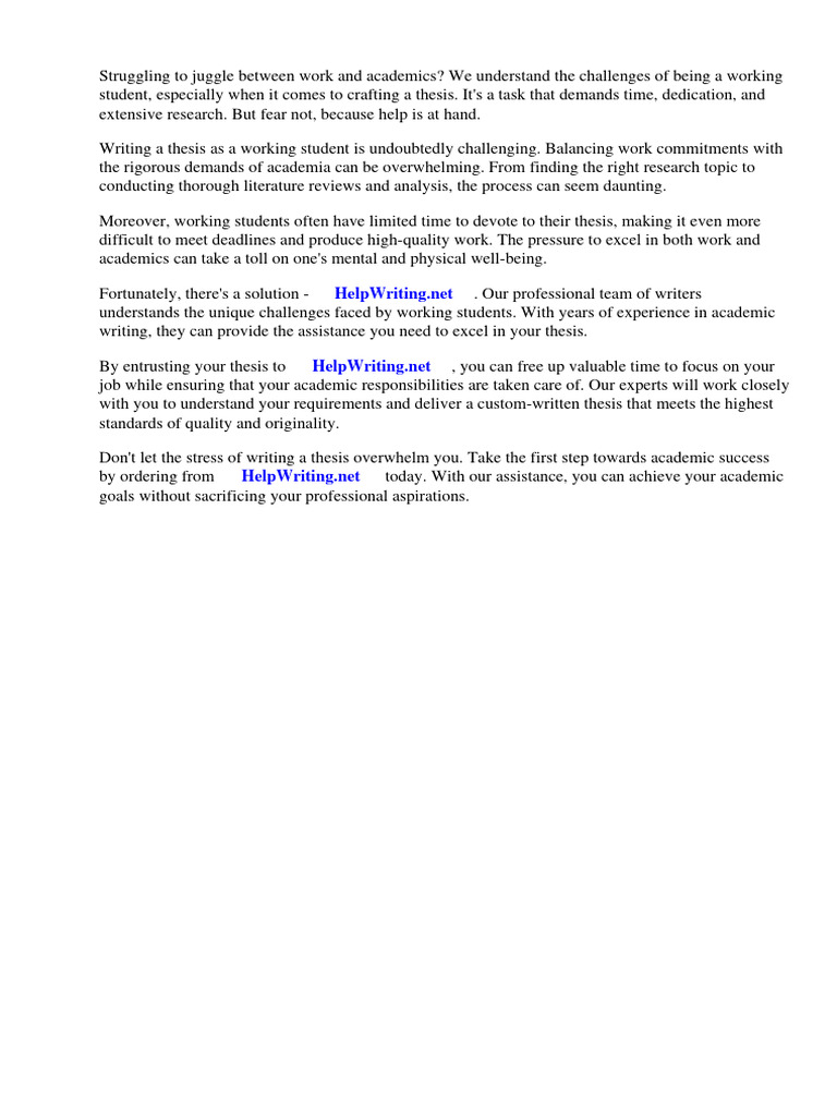 Sample Thesis Working Students | PDF | Thesis | Chemical Reactions