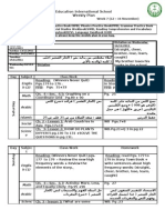 Education International School Weekly Plan