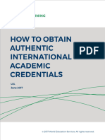 How To Obtain Authentic International Academic Credentials: U.S. June 2017