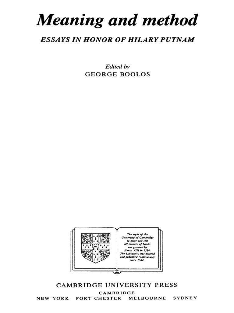 George Boolos - Meaning and Method - Essays in Honor of Hilary Putnam ...