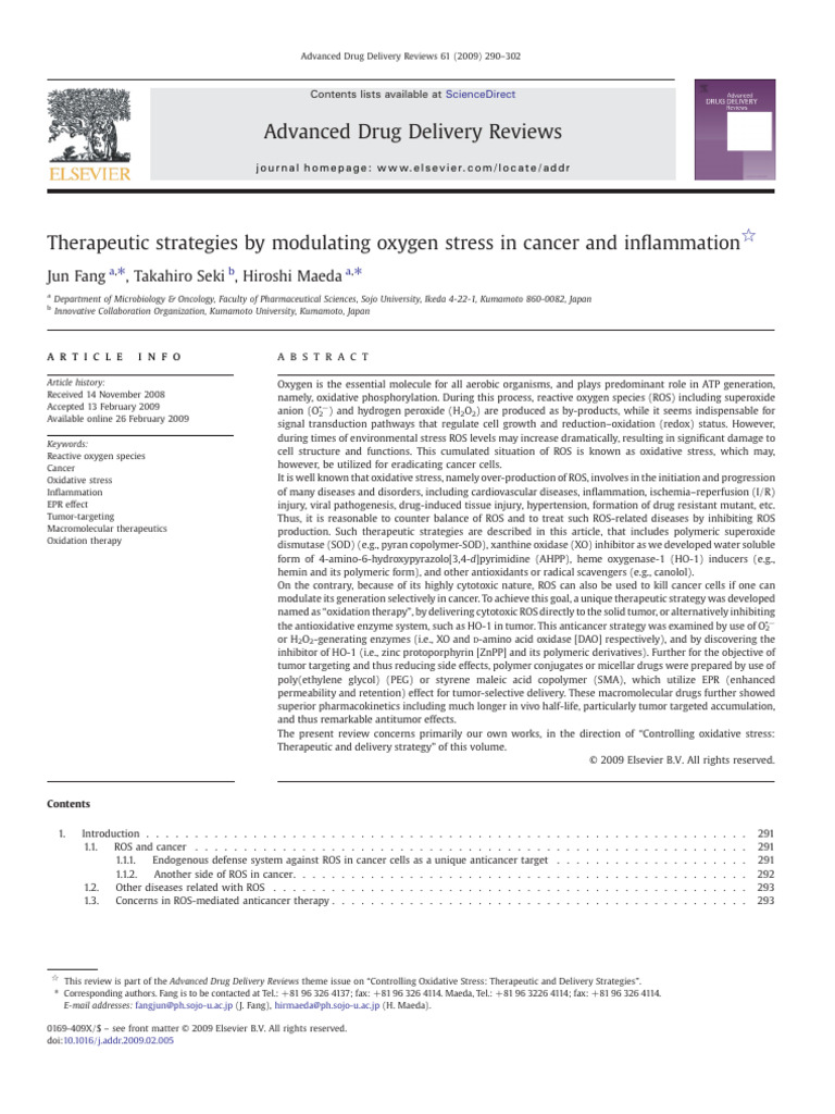 Modulating Oxidative Stress in Cancer | PDF | Reactive Oxygen Species ...