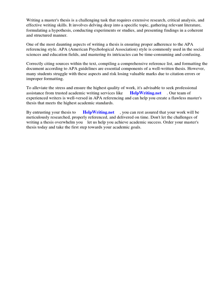 Apa reference masters thesis pdf apa style thesis