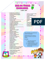 Lista de Utiles Escolares 4 Años 2024