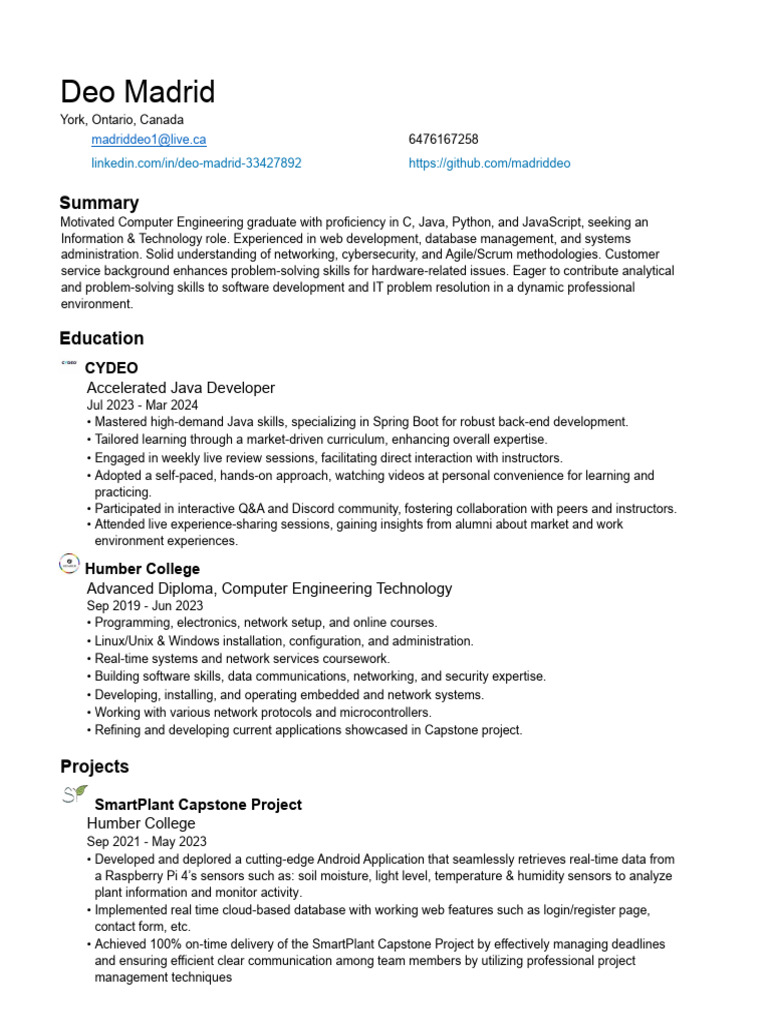 Cydeo Java Developer Graduate Profile | PDF | Census | Databases