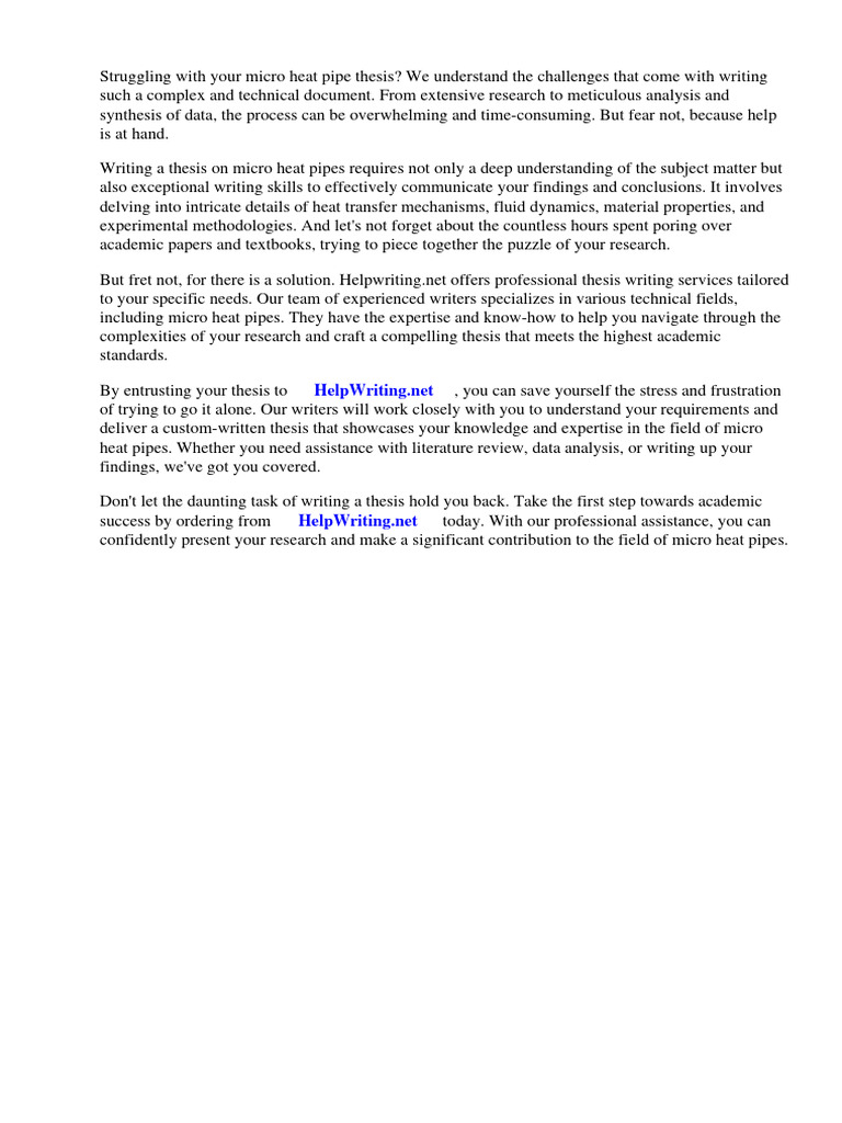 Micro Heat Pipe Thesis Pdf Mechanical Engineering Industrial