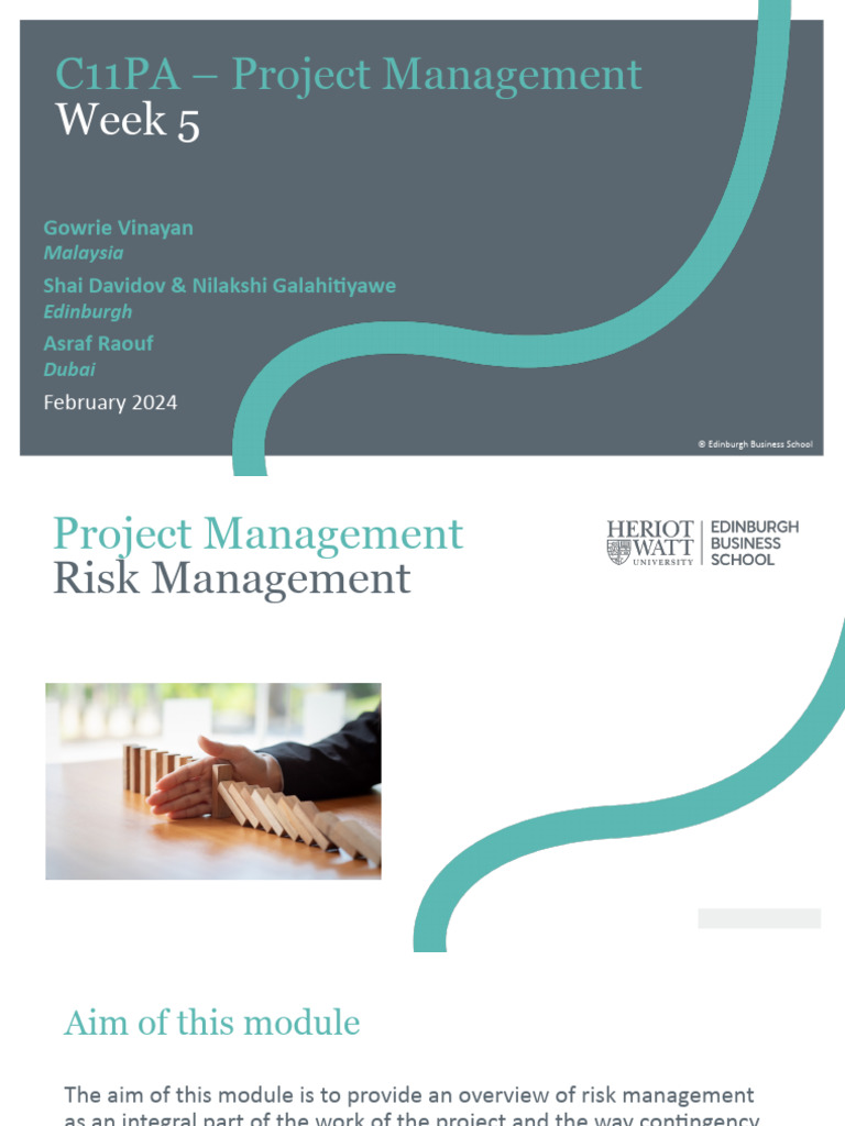 Project Risk Management Overview | PDF | Risk | Risk Management