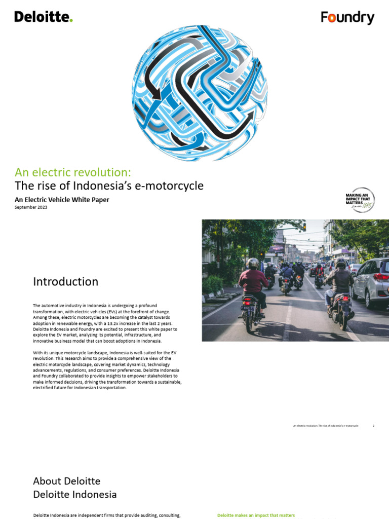 An Electric Revolution The Rise Of Indonesia S E Motorcycle Deloitte