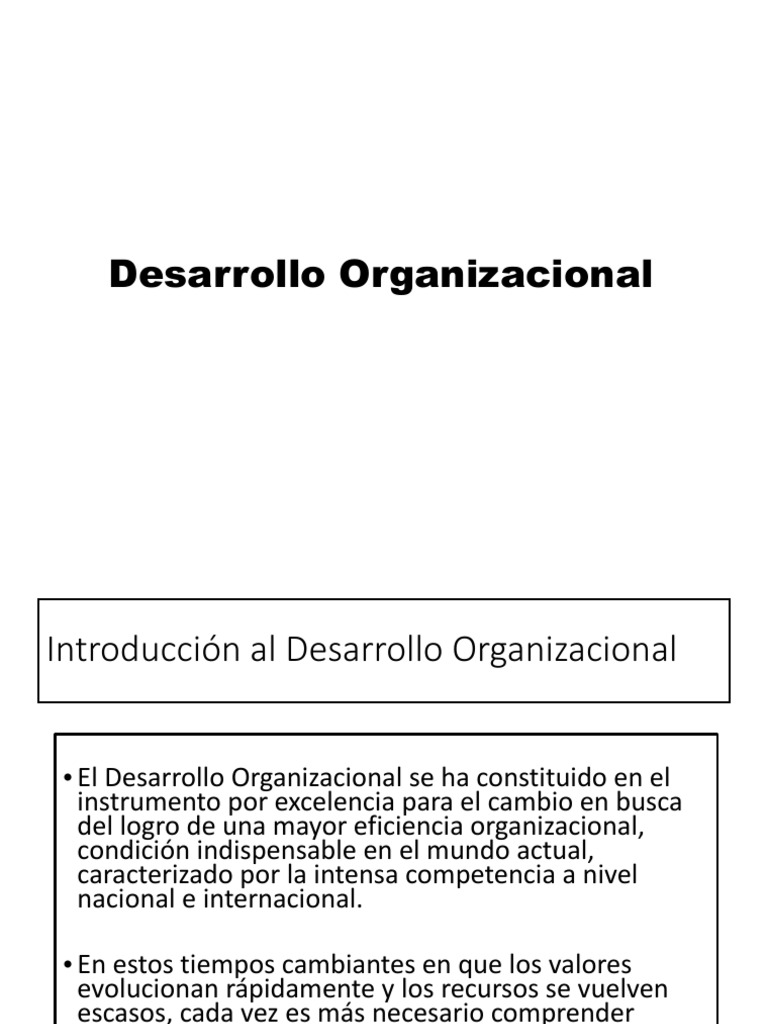 Introducción al Desarrollo Organizacional | PDF | Crecimiento personal ...