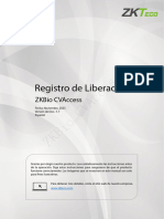 ZKBioCVAccess Registro de Liberacion