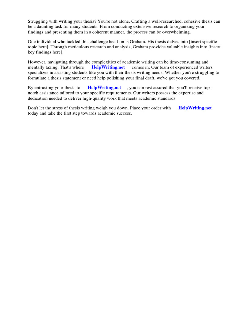 What is grahams thesis pdf