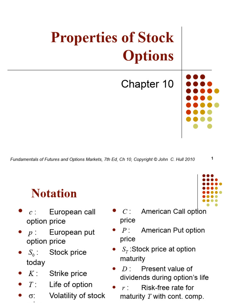 Chapter 10 Option Properties | PDF | Option (Finance) | Futures Contract