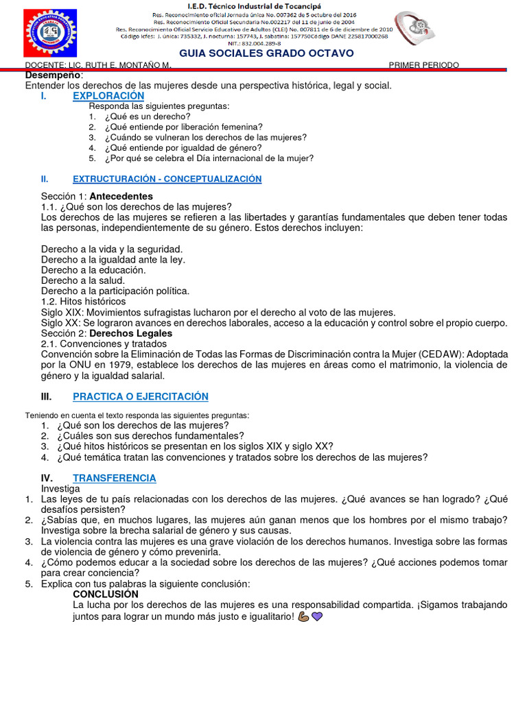 Derechos de las Mujeres: Historia y Avances | PDF | Estudios de género ...