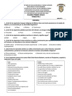 Examen Primer Grado Trimestre I NOMBRE: - GRUPO: - Español