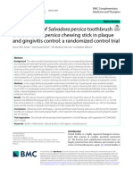 Effectiveness of Salvadora Persica Toothbrush and Salvadora Persica Chewing Stick in Plaque and Gingivitis Control: A Randomized Control Trial