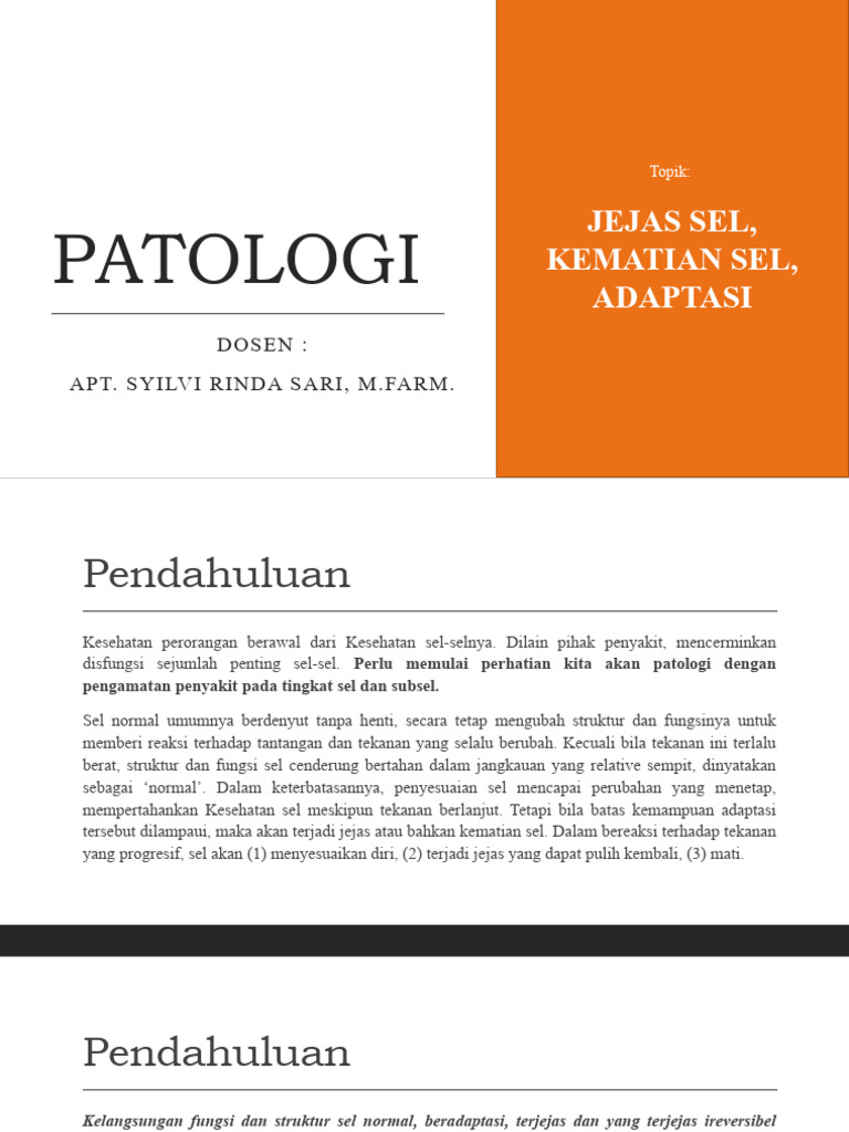 Penyebab dan Morfologi Jejas Sel | PDF | Sains & Matematika
