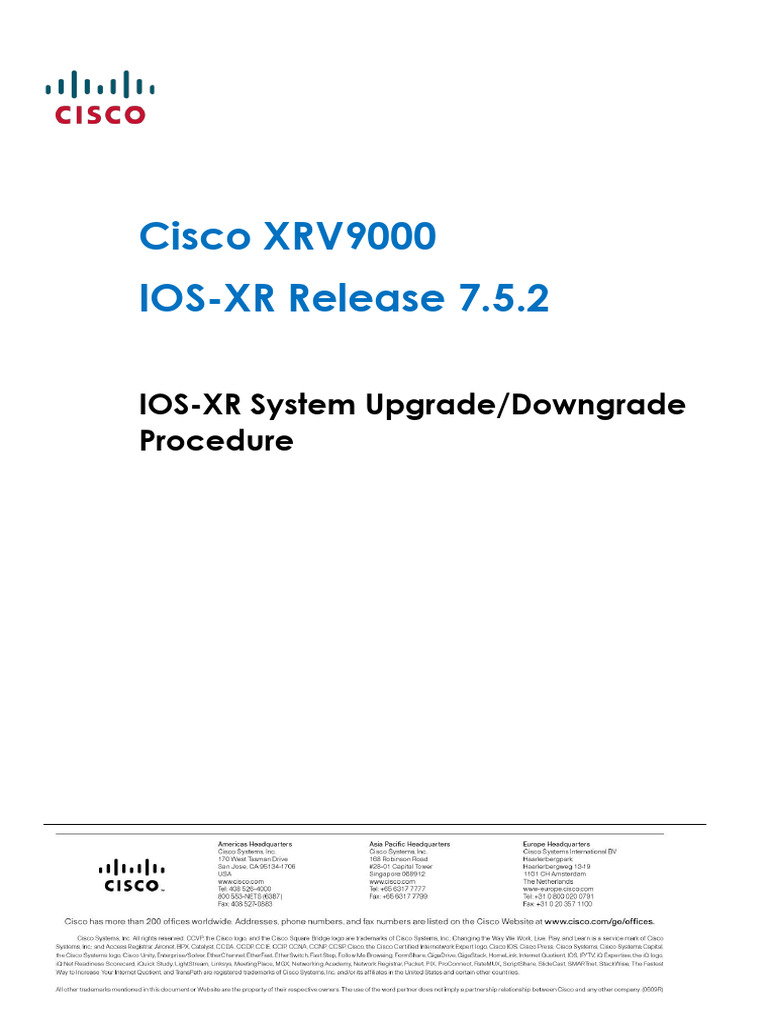 XRV9000 IOS-XR Upgrade/Downgrade Guide | PDF | Utility Software ...