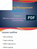 7-Lesson 7 - Market Segementation, Targeting and Positioning