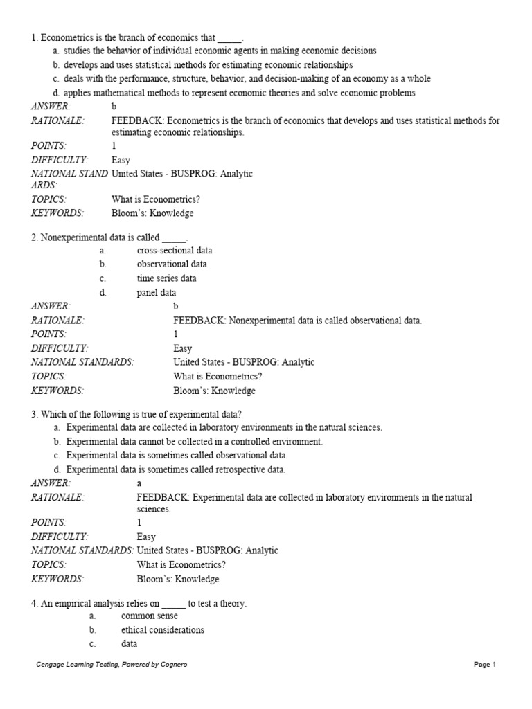 Understanding Econometrics Basics | PDF | Econometrics | Statistics
