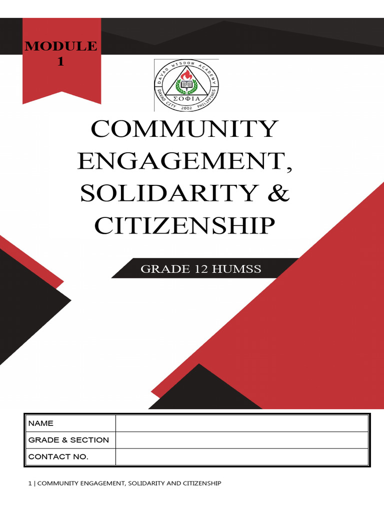 Community engagement module 1st set pdf career growth social