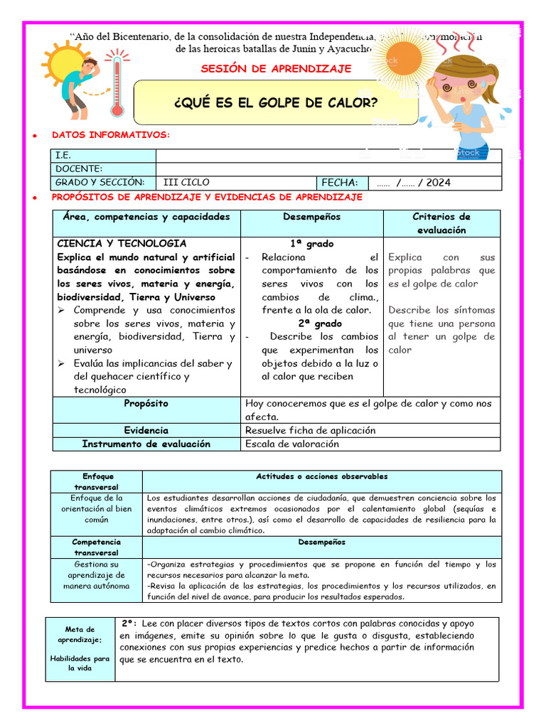 Golpe de Calor: Aprendizaje y Prevención | PDF | Aprendizaje | Evaluación