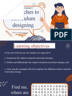 Subject Centered Curriculum Design