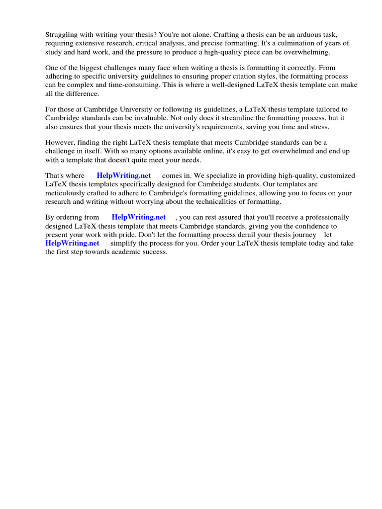 Latex Thesis Template Cambridge | PDF | Thesis | Computer File