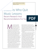 Students Who Quit Music Lessons: Recent Research and Recommendations For Teachers