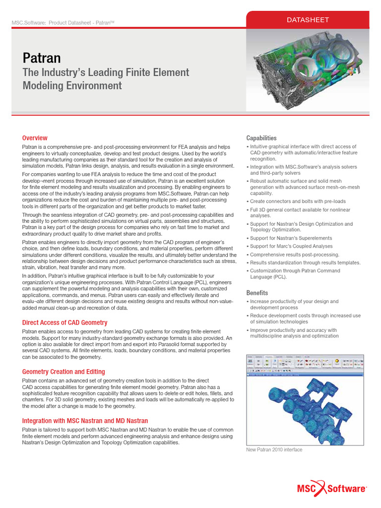 Patran: Finite Element Modeling Tool | PDF | Computer Aided Design ...